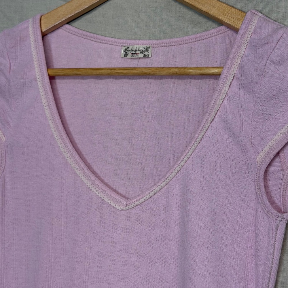 Free People Intimately Weekend Vibe Tee Pointelle Bodysuit Women's S - Picture 4 of 8